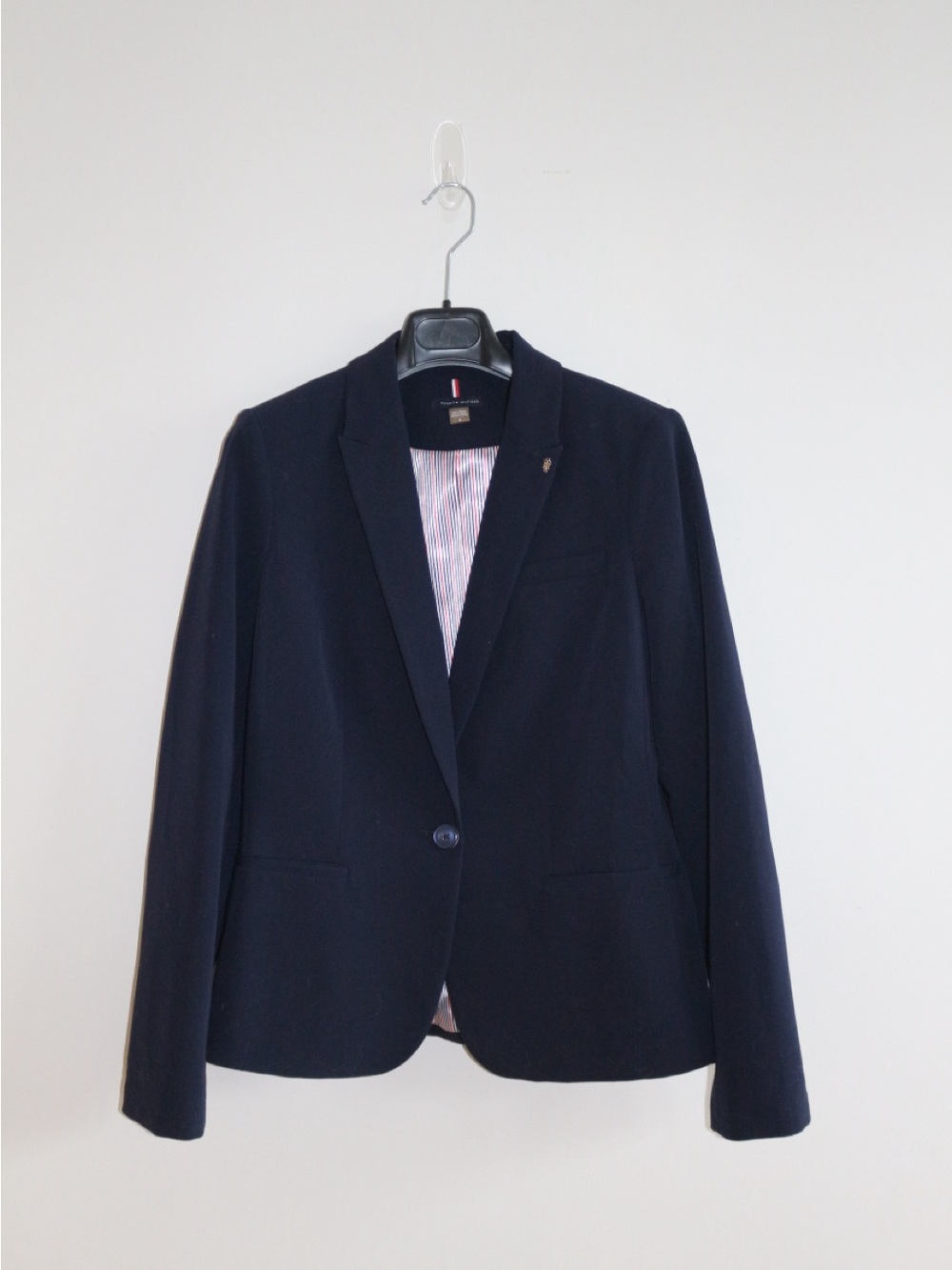 Tommy Hilfiger Navy Single-Button Blazer with Pin Detail